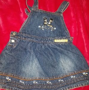 Minnie Mouse blue jean jumper dress 18M